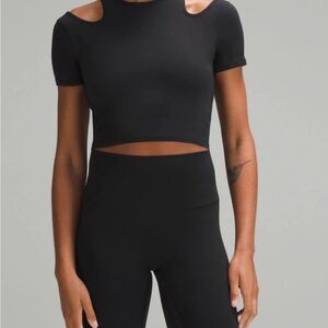 Lululemon Black Cold Shoulder Crop Top
